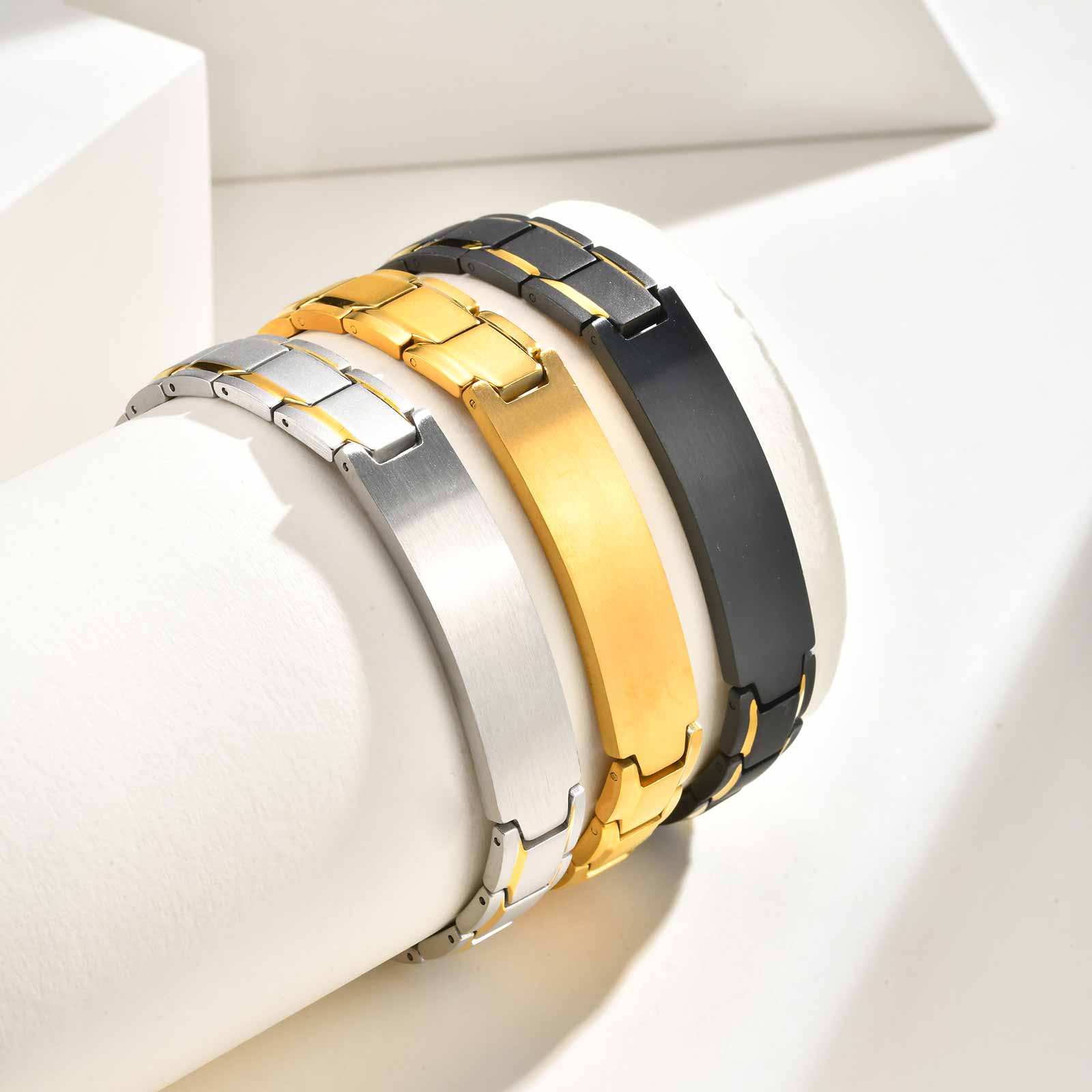 Jewelry Watches Men - 남성용 맞춤 이름 각인 팔찌, 스테인리스