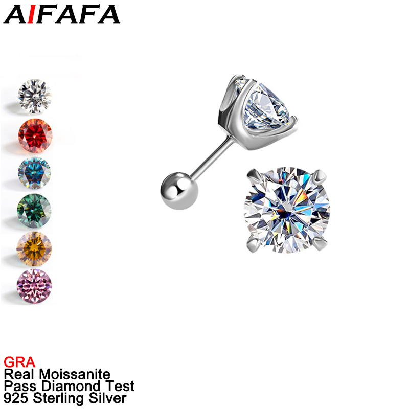Diamond Stud Earrings - 남녀공용 모이사나이트 스터드 귀걸이, 모이사니타 랩