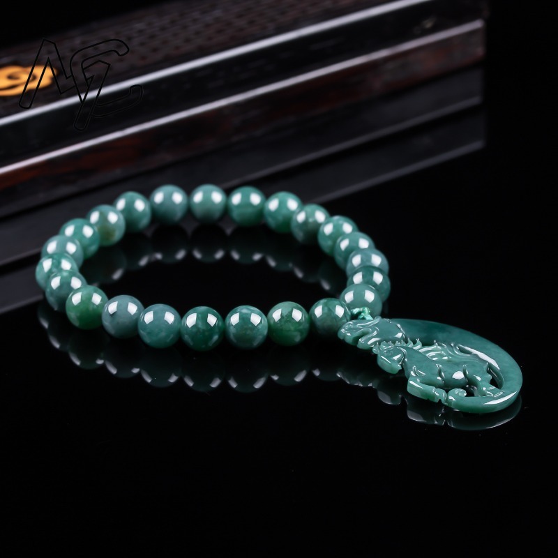 천연 비취 블루 워터 조디악 말 비즈 핸드 니팅 팔찌  - Jewelry & Watches Sp Z Oo Ul Frezerów 3 리뷰 및 가격
