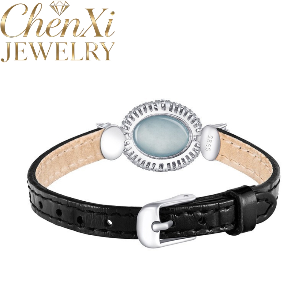 고급 천연 A급 블루 워터 제이디트 카보숑 손목밴드 럭 - Fine Jewelry Watches Women 리뷰 및 가격