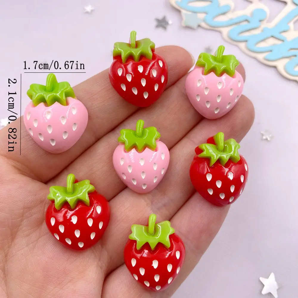 10PCS 수지 Kawaii 다채로운 만화 딸기 플랫  - Paradise Jewelry & Watches Llc Photos 리뷰 및 가격