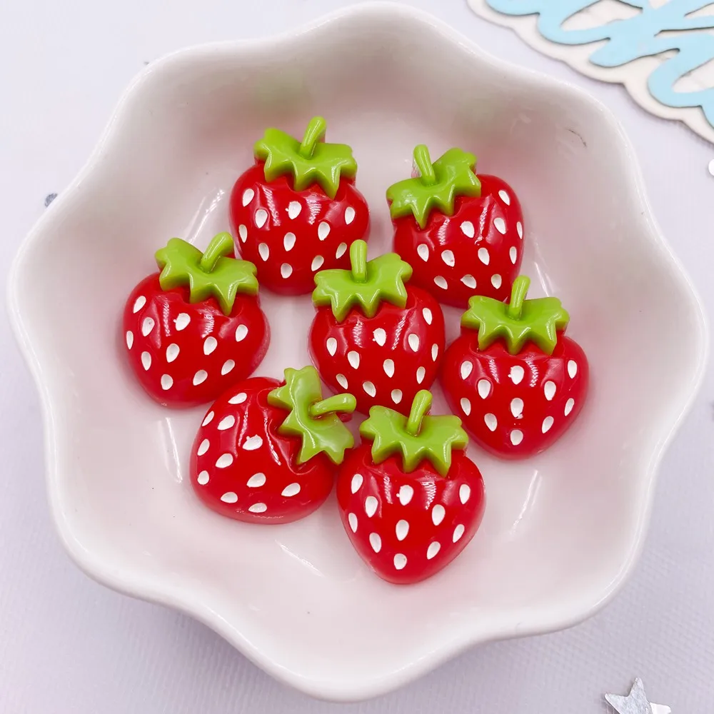 10PCS 수지 Kawaii 다채로운 만화 딸기 플랫  - Paradise Jewelry & Watches Llc Photos 리뷰 및 가격