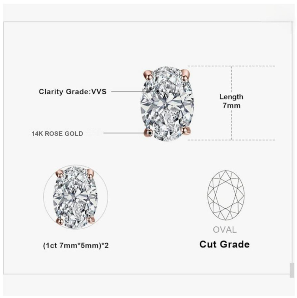 14K 골드 물리적 리얼 골드 실험실 성장 다이아몬드  - Diamond Stud Earrings 리뷰 및 가격