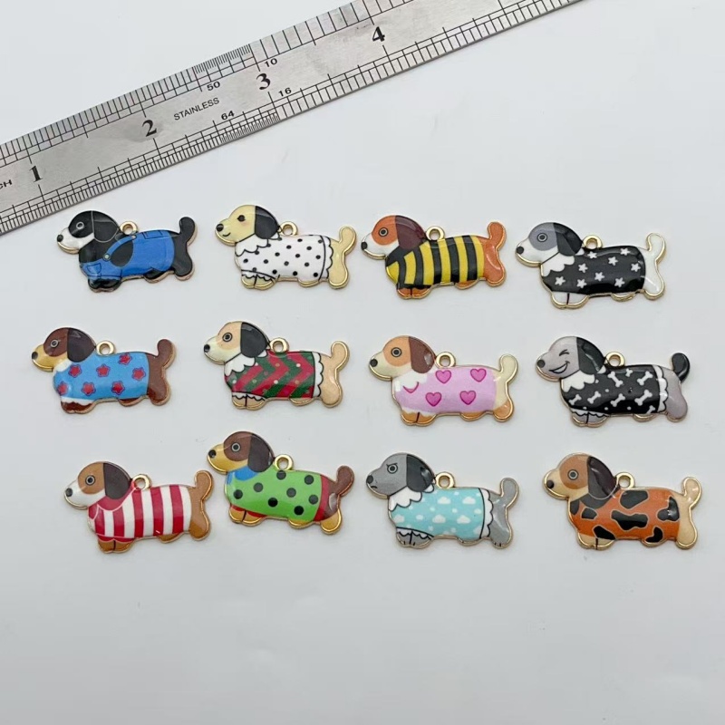 12pcs 만화 동물 소시지 개 펜던트 DIY 귀걸이  - Drop Earrings 리뷰 및 가격