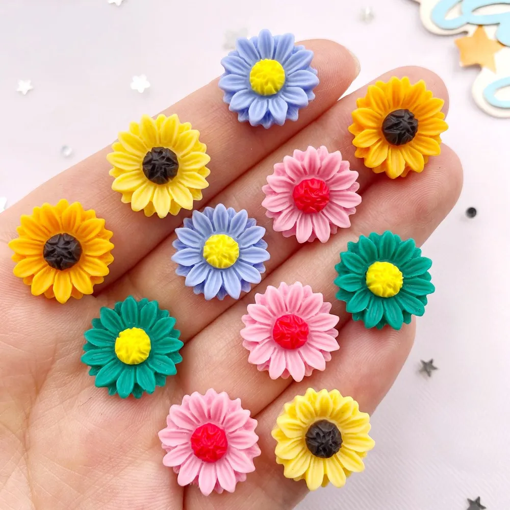 송진 다채로운 해바라기 플랫백 꽃 스톤 보석 입상 스크 - Paradise Jewelry & Watches Llc Photos 리뷰 및 가격