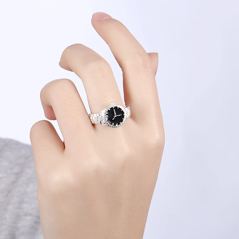 새로운 핫 패션 925 스털링 실버 고급 크리스탈 블랙 - Fine Jewelry Watches Women 리뷰 및 가격