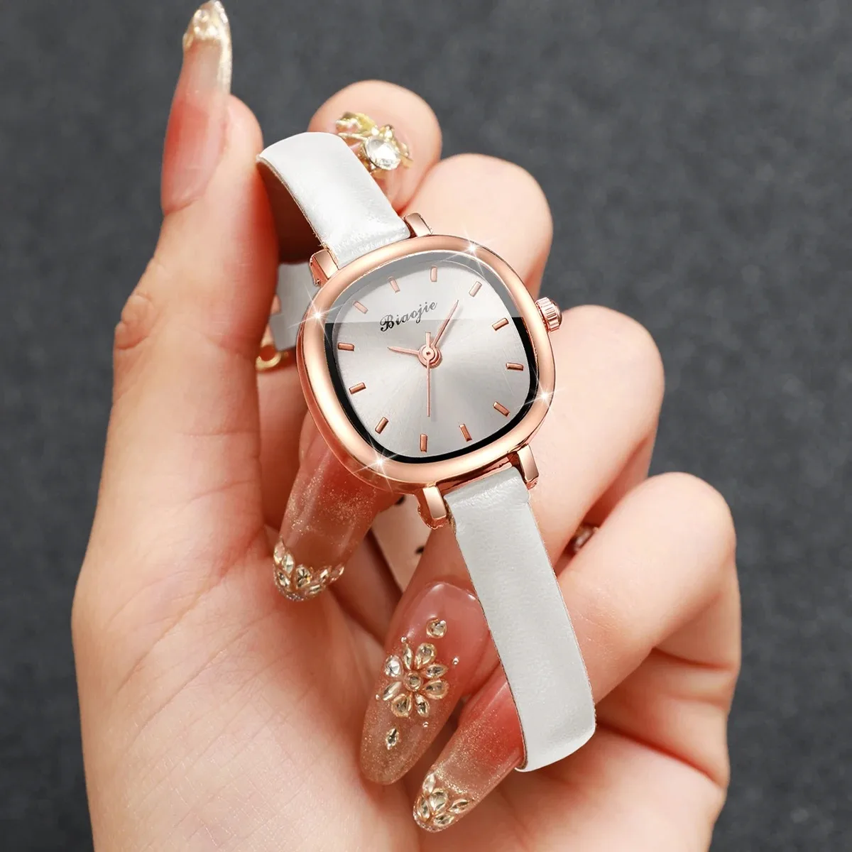 5PCS 패션 스퀘어 다이얼 여성 쿼츠 시계 하트 쥬얼 - Fine Jewelry Watches Women 리뷰 및 가격