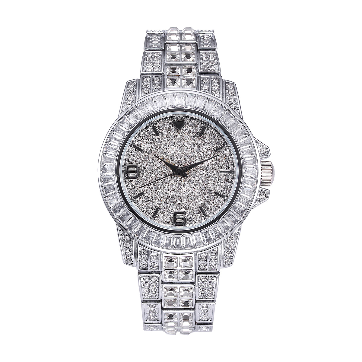 럭셔리 풀 스톤 쿼츠 시계 남녀 힙합 골드 패션 손목시 - Jewelry And Watches 리뷰 및 가격