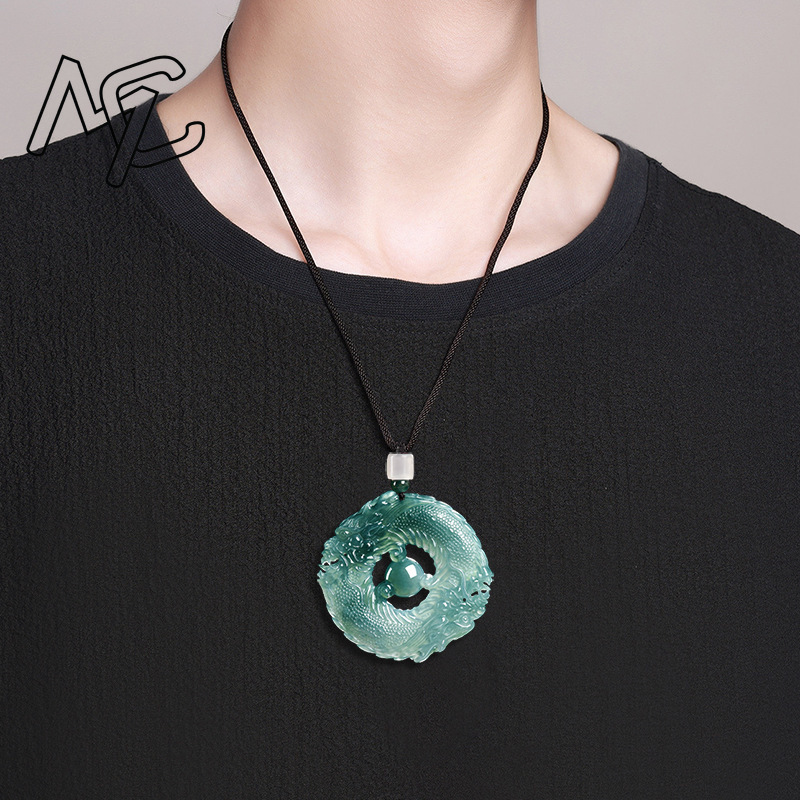 천연 진짜 에메랄드 블루 워터 제이드 더블 드래곤 브랜 - Jewelry & Watches Sp Z Oo Ul Frezerów 3 리뷰 및 가격