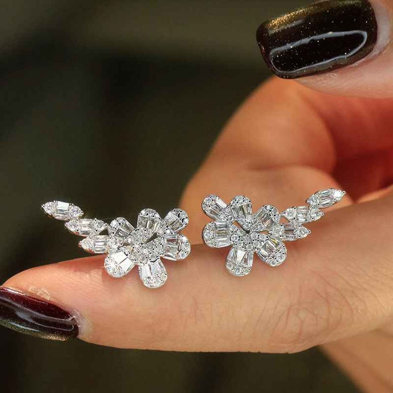 Aazuo 고급 보석 18K 순수 화이트 골드 리얼 다 - Diamond Stud Earrings 리뷰 및 가격