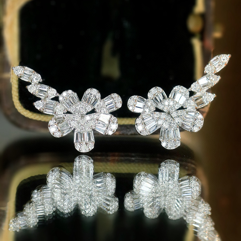 Aazuo 고급 보석 18K 순수 화이트 골드 리얼 다 - Diamond Stud Earrings 리뷰 및 가격