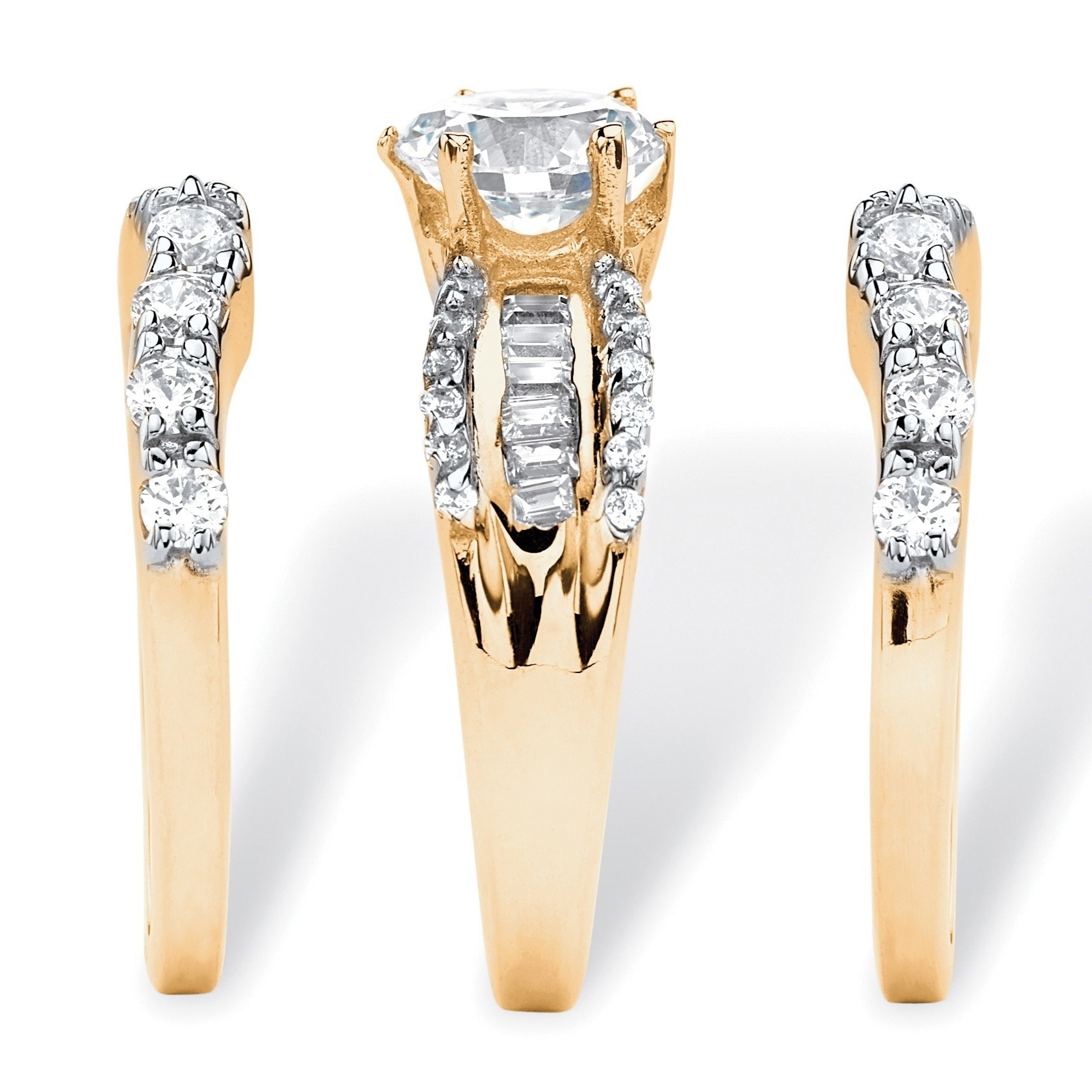 2pcs 100% 18K 골드 웨딩 밴드 반지 귀걸이  - Diamond Stud Earrings 리뷰 및 가격