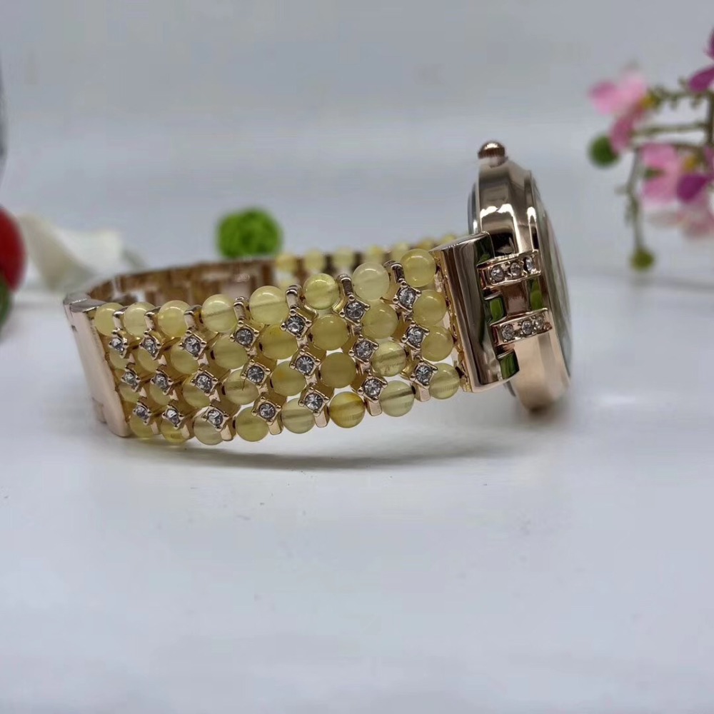 천연 호박색 스톤 비즈 팔찌 및 방수 시계, DIY 쥬 - Fine Jewelry Watches Women 리뷰 및 가격