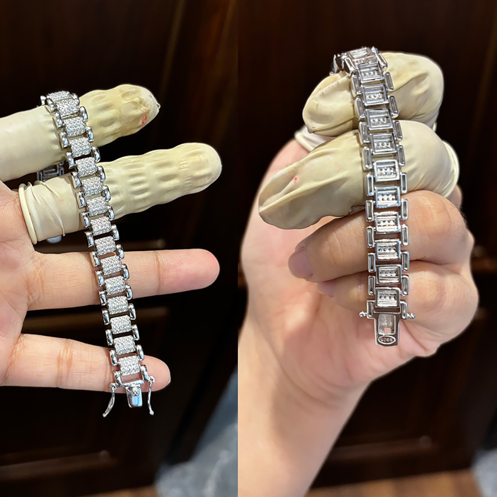 TEMGF 풀 모이사나이트 팔찌 8mm 폭 S925 스 - Fine Jewelry Watches Women 리뷰 및 가격