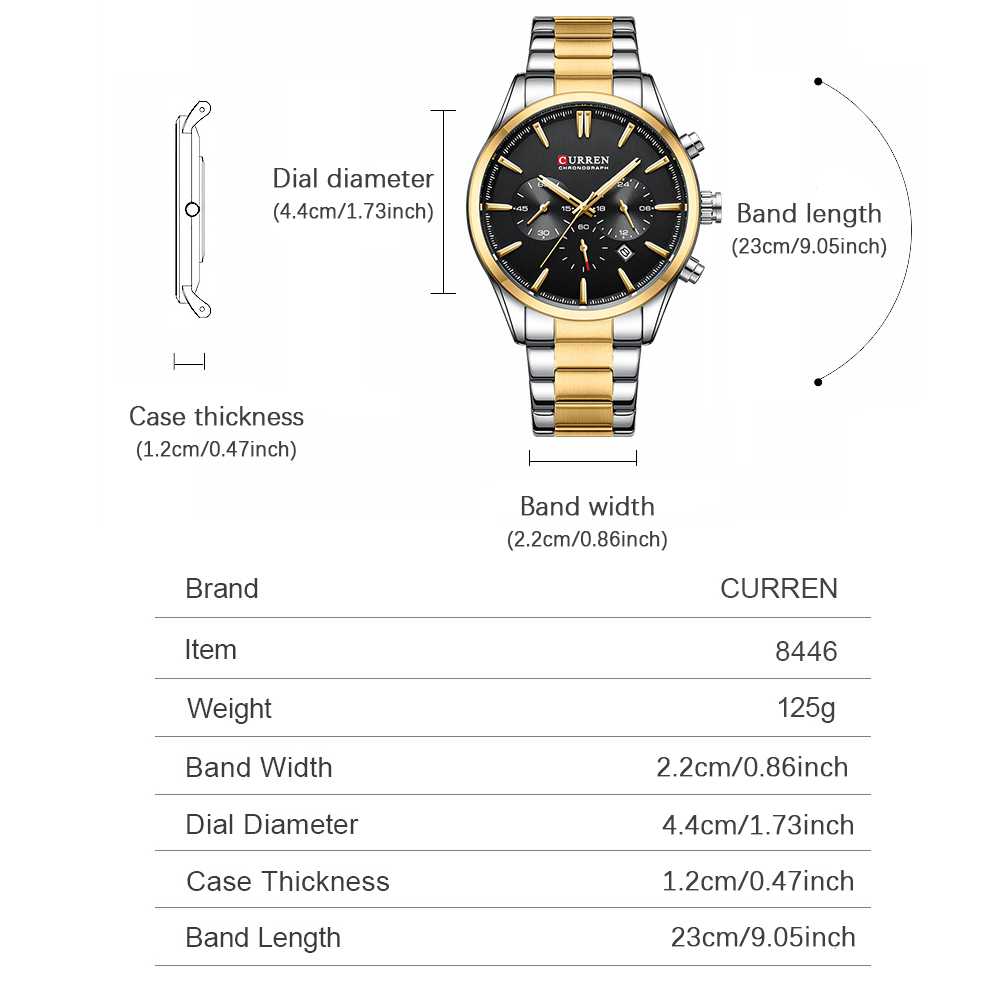 CURREN 캐주얼 쿼츠 크로노 스포츠 시계 남성용 브 - Jewelry And Watches 리뷰 및 가격