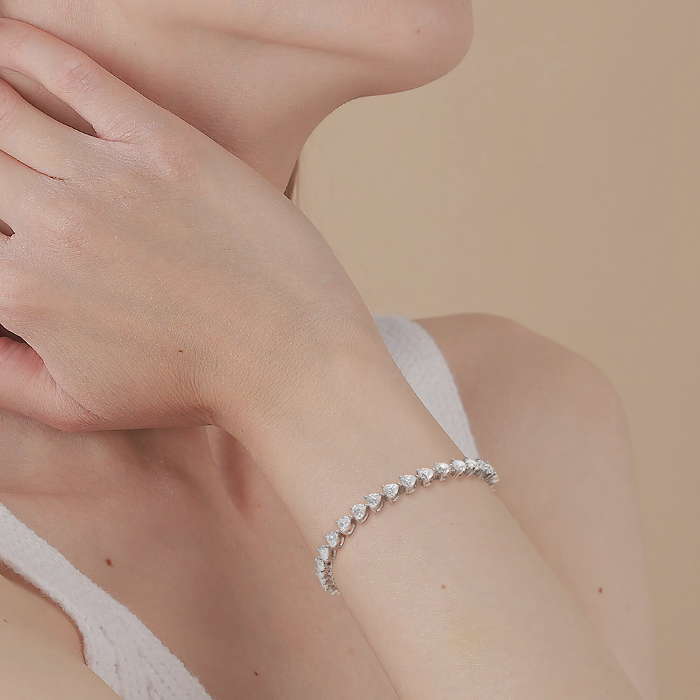 D-컬러 VVS1 하트컷 모이사나이트 테니스 팔찌 GR - Fine Jewelry Watches Women 리뷰 및 가격