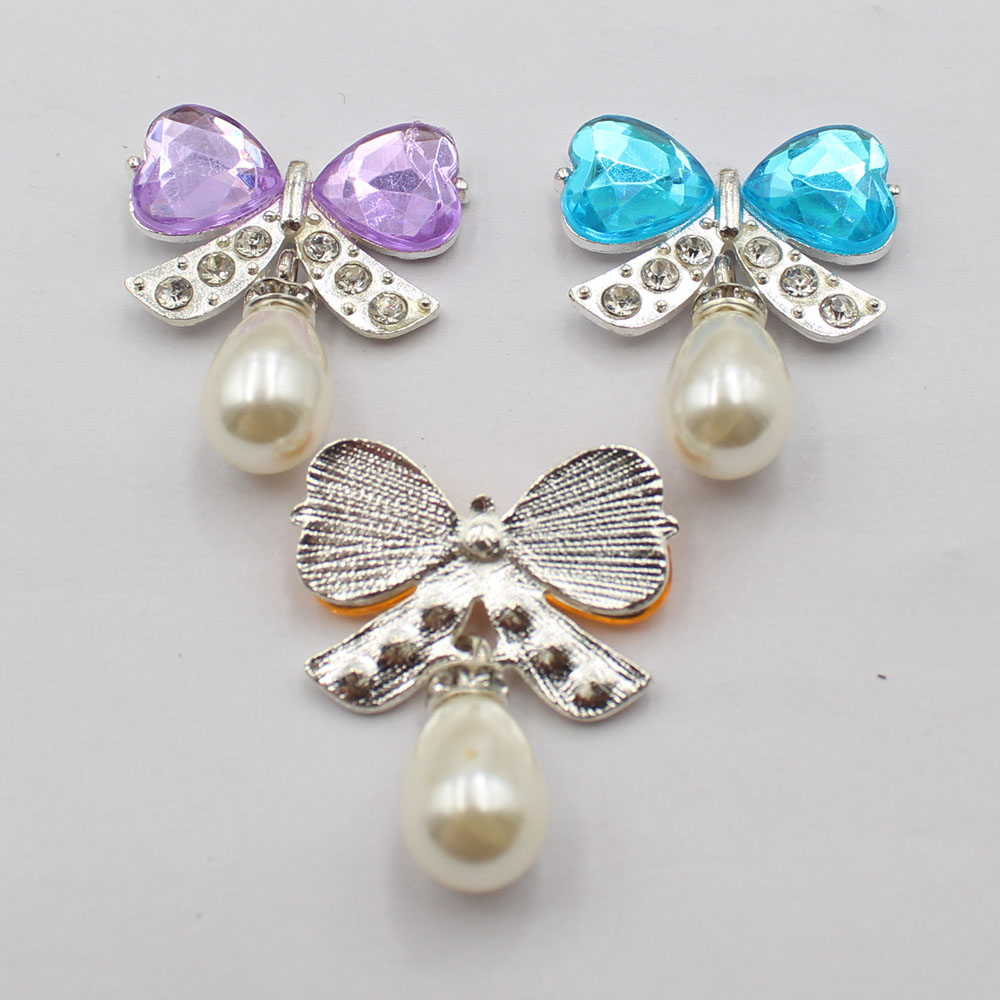 5개/세트 은합금 다이아몬드 장식 리본, 물방울 진주  - Diamond Stud Earrings 리뷰 및 가격