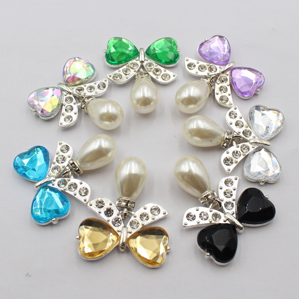 5개/세트 은합금 다이아몬드 장식 리본, 물방울 진주  - Diamond Stud Earrings 리뷰 및 가격