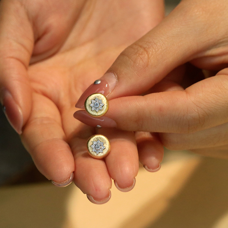 LUOWEND 100% 18K 옐로우 골드 귀걸이 빈티 - Diamond Stud Earrings 리뷰 및 가격