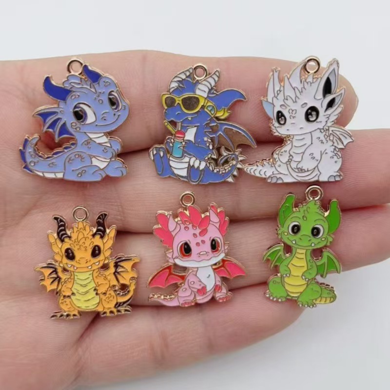 10pcs 개인화 된 작은 비행 드래곤 DIY 만화 드 - Drop Earrings 리뷰 및 가격
