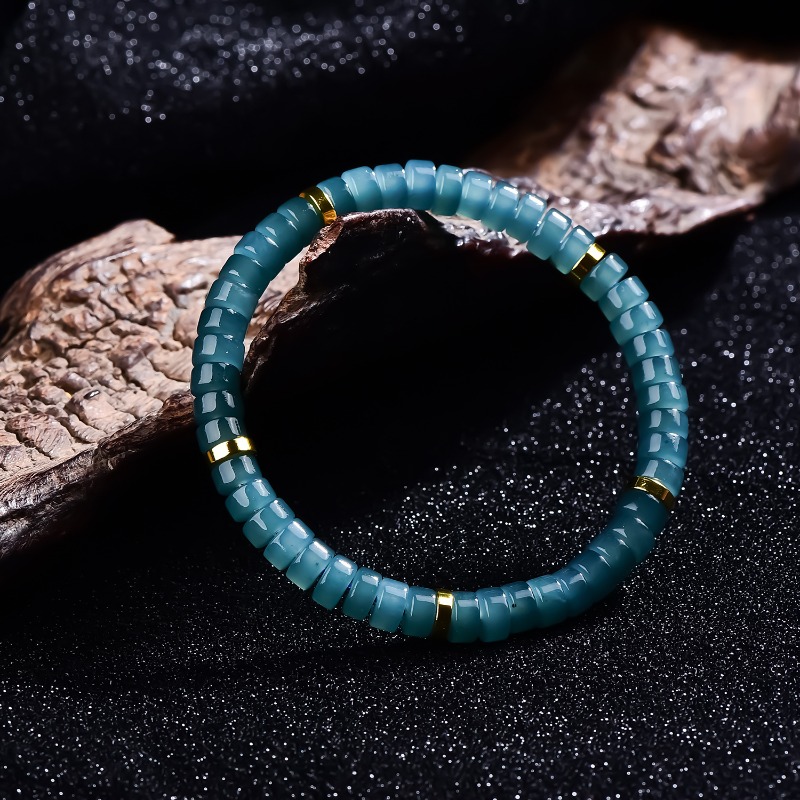 천연 비취 블루 워터 주판 비즈 스페이서 팔찌 고급 품 - Jewelry & Watches Sp Z Oo Ul Frezerów 3 리뷰 및 가격
