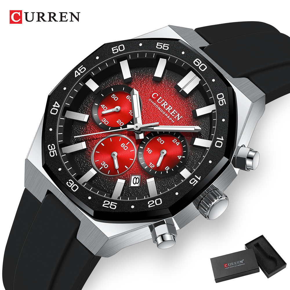 커렌 패션 캐주얼 남성 스포츠 시계 크로노그래프 실리콘 - Jewelry And Watches 리뷰 및 가격