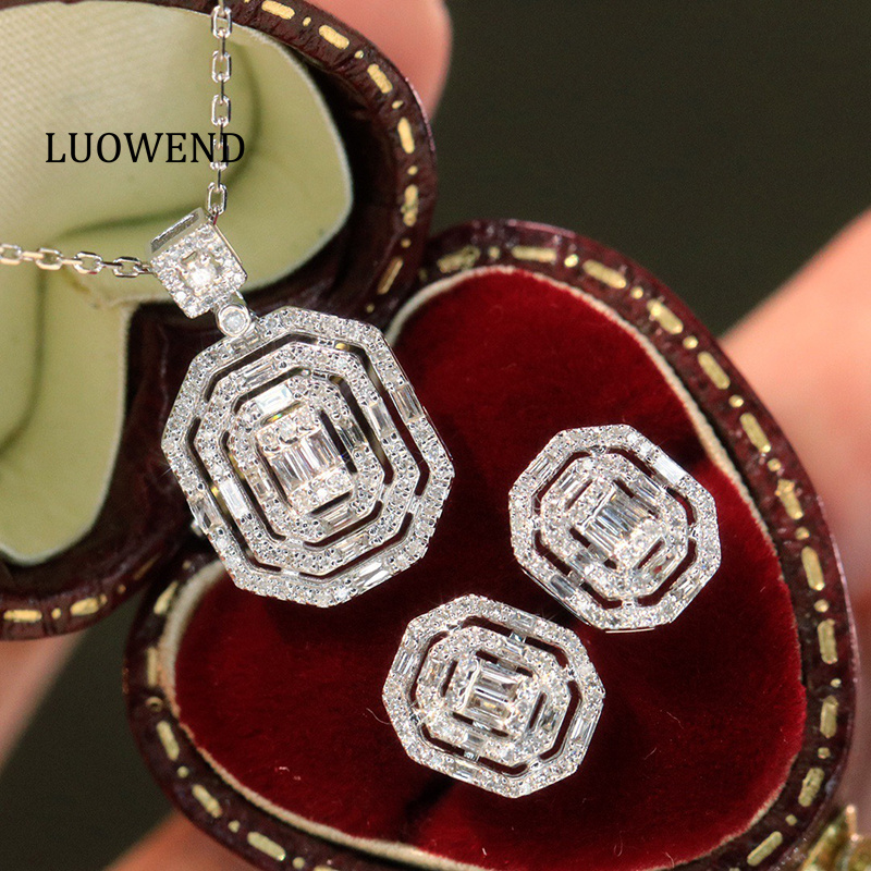 LUOWEND 100% 18K 화이트 골드 귀걸이 우아 - Diamond Stud Earrings 리뷰 및 가격