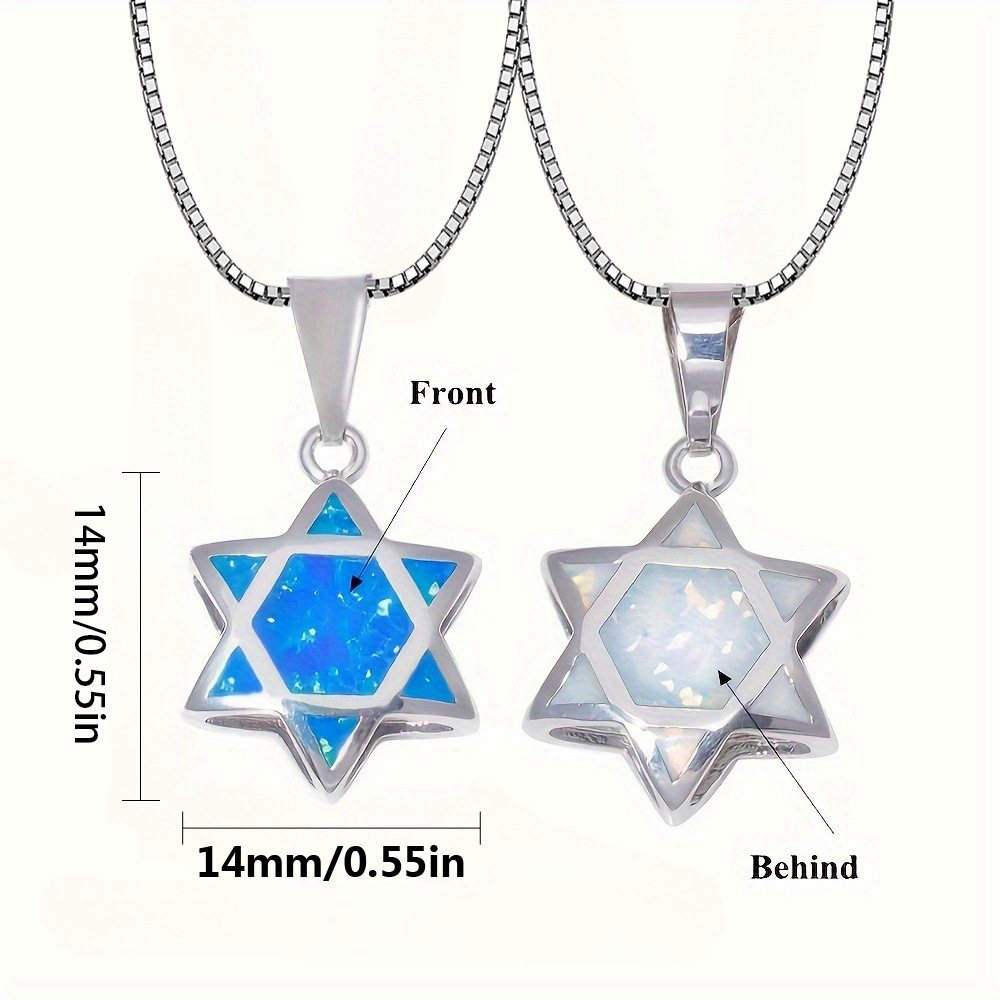 다윗의 별 오팔 펜던트 목걸이 양면 유대교 헥사그램 보 - Jewelry & Watches Sp Z Oo Ul Frezerów 3 리뷰 및 가격