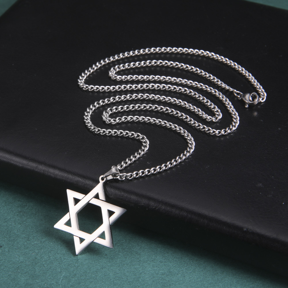 남성용 스테인레스 스틸 다윗의 별 펜던트 목걸이, 육각 - Jewelry & Watches Sp Z Oo Ul Frezerów 3 리뷰 및 가격